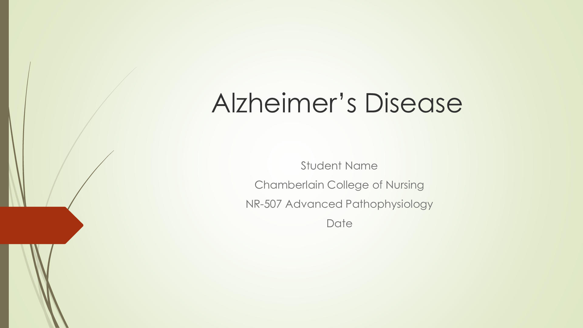 Preview image for NR 507 Week 2 Assignment Disease Process Presentation Part 2:Alzheimer’s Disease